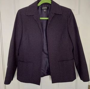 Kasper blazer jacket 10P Navy blue with white dots